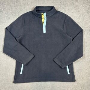 Swannies Fleece Pullover Men's XL Black Snap‎ Button Casual Comfort